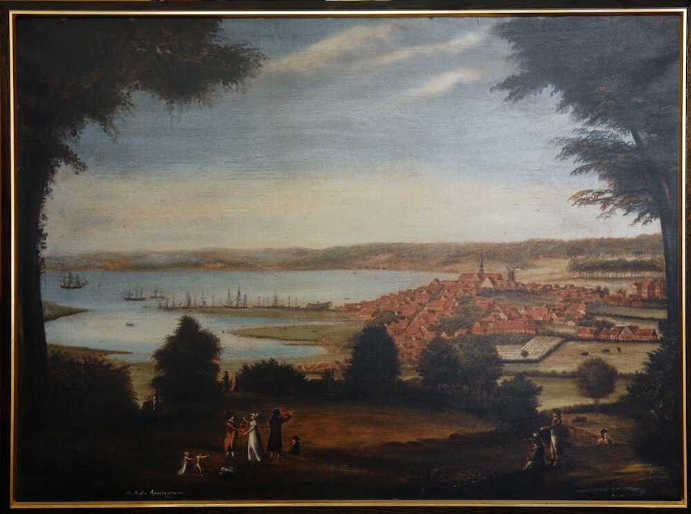 A painting of Aabenraa by Jes Jessen