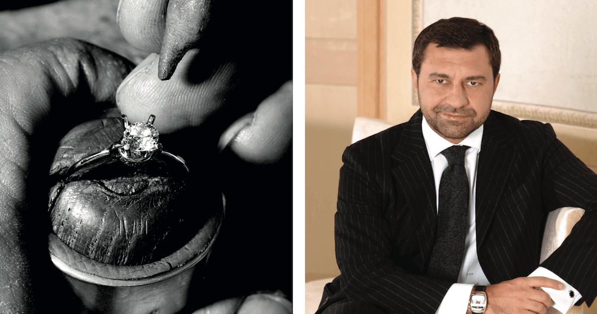 (L-R) Damiani craftsmanship, and Giorgio Damiani, courtesy of Damiani