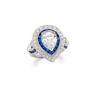PICTURE: Picchiotti pear-set diamond and sapphire ring, courtesy of Picchiotti