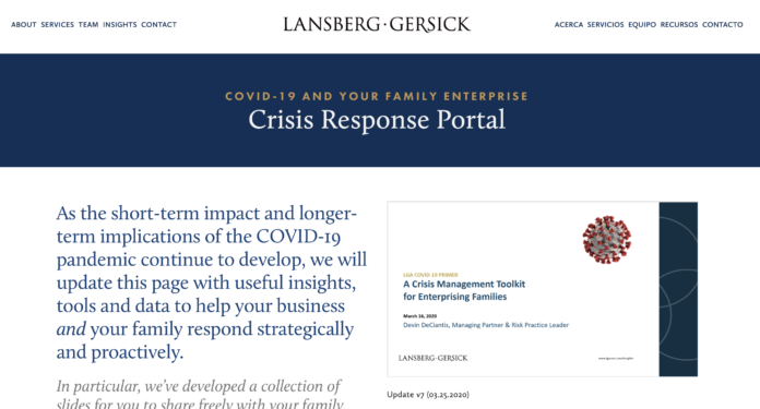 Lansberg, Gersick and Associates: a Crisis Management Toolkit specifically for family businesses