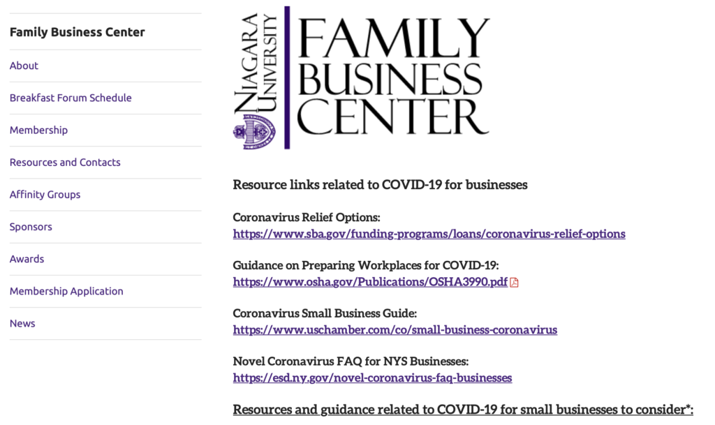 niagara-university-family-business-center-covid-19-resources