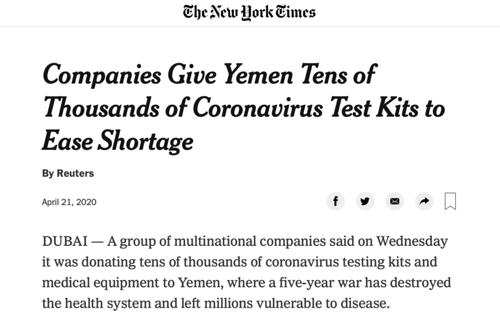 companies-give-yemen-tens-of-thousands-of-coronavirus-test-kits-to-ease-shortage