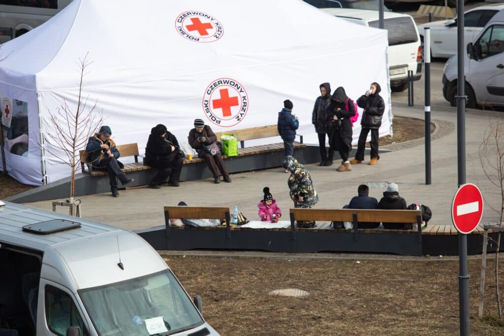 Red Cross tent in Ukraine