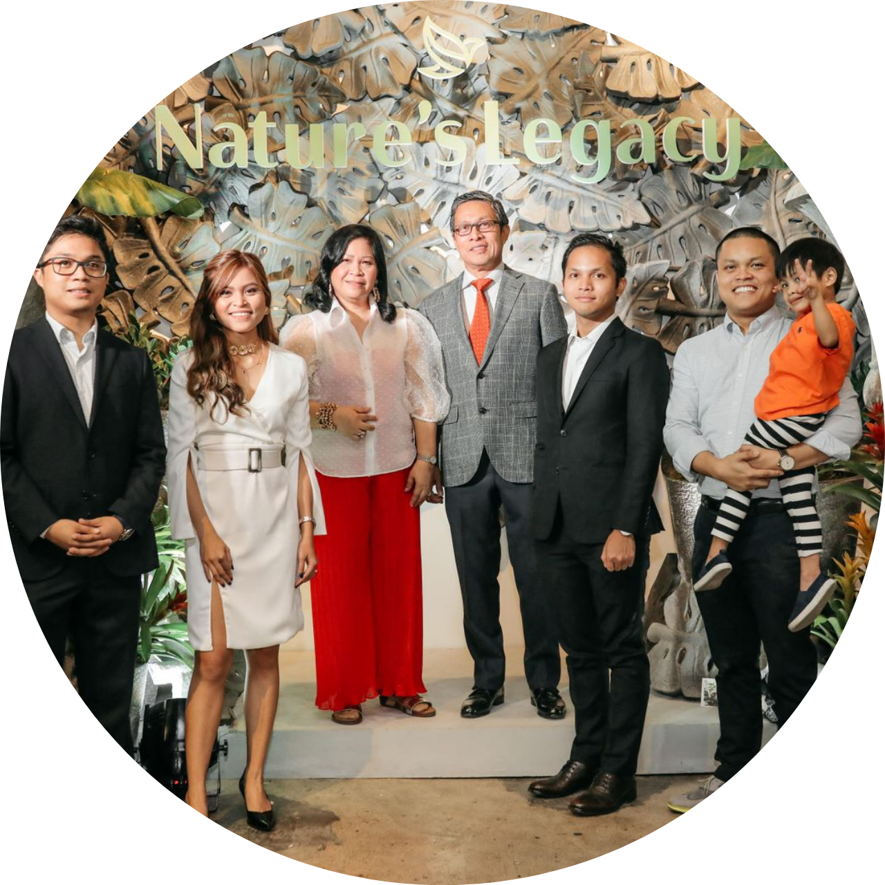 John Dayle, Katrina, Catherine, Pete, Carlo and Peter Delantar in the Nature’s Legacy showroom, courtesy of Nature’s Legacy